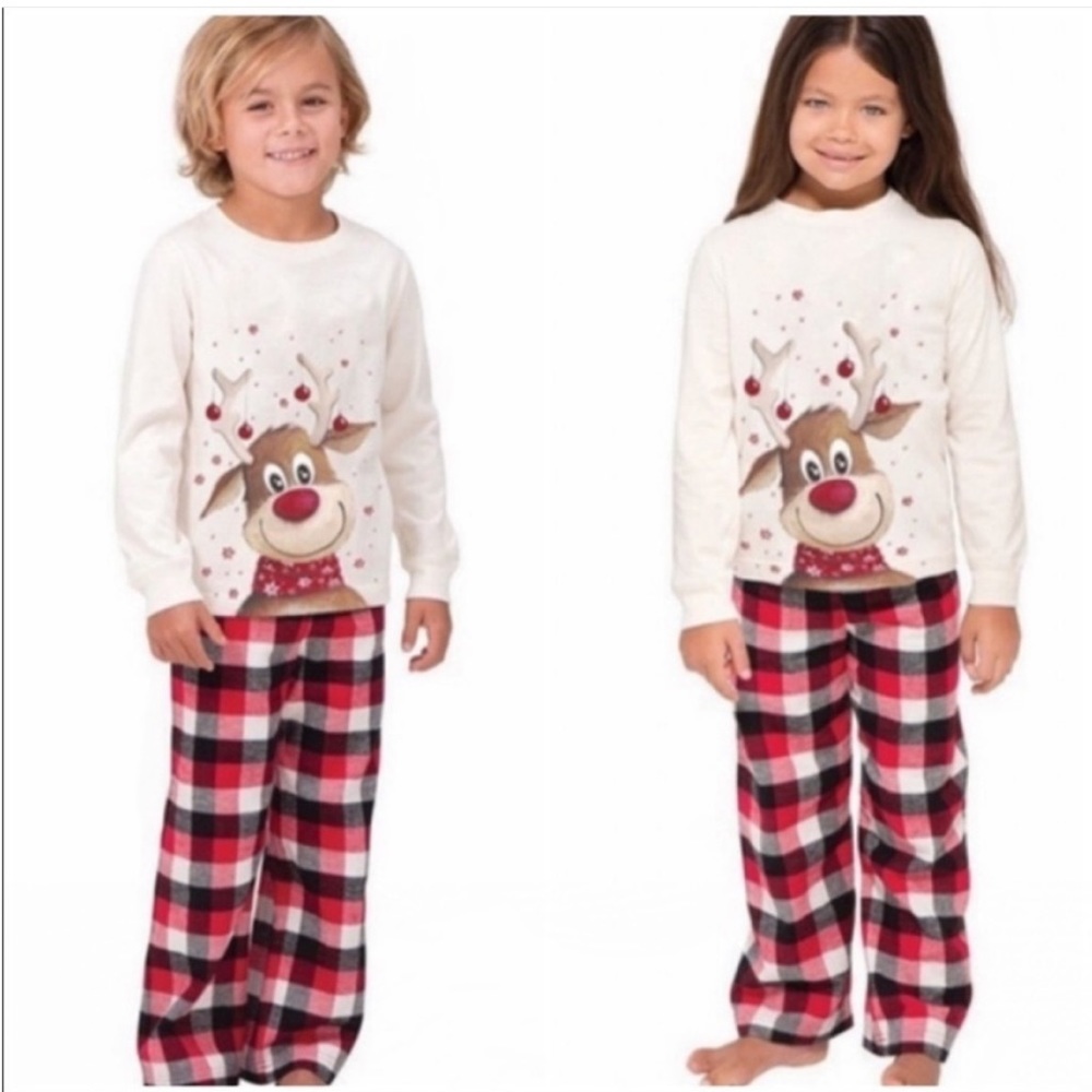 🎄UNISEX BOUTIQUE SIZE 14 HOLIDAY REINDEER PAJAMA SET
